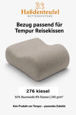 Produktbild von Kissenbezug passend für TEMPUR Reisekissen 25 x 31 x 10/7 cm – Baumwolle Elasthan, KI-generiertes Bild