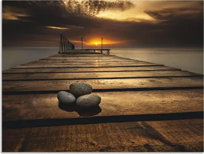 Produktbild von ARTland Wandbild Alu für Innen & Outdoor Sonnenaufgang am Schwarzen Meer Größe: 120x90 cm