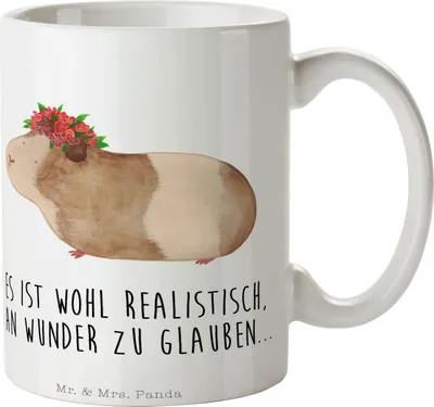 Produktbild von Mr. & Mrs. Panda Tasse Meerschweinchen Weisheit - Weiß - Geschenk, Lustige Sprüche, Kaffeebecher, Wunder, Kaffeetasse, Motivation, Spruch, Pott, Kaffeepott, Wunderland