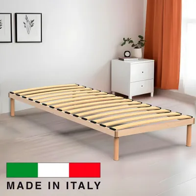 Produktbild von Bettgestell mit Lattenrost 'PYXIS' 90×200 cm, Massivholz Buche