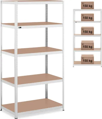 Produktbild von Metall-Lagerregal 5 Böden 750 kg 100 x 60 x 197 cm grau