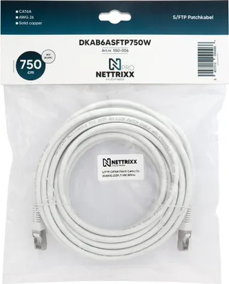 Zdjęcie produktu dla NETTRIXX - Cablepatch CAT6A SFTP 750 cm weiß - 550006