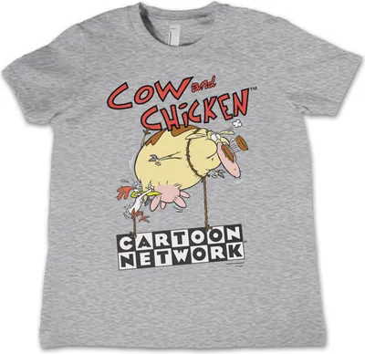 Produktbild von Cow and Chicken Balloon Kids T-Shirt - 10Years-L - HeatherGrey