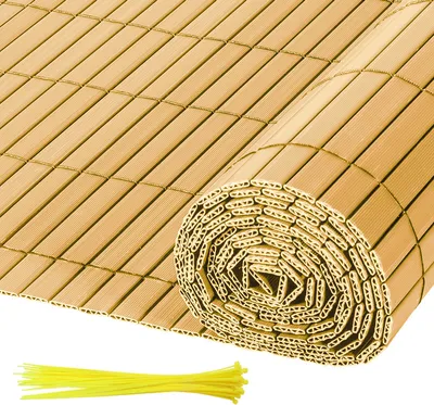 Obrázok produktu pre Yakimz PVC plot na ochranu súkromia zástena na ochranu súkromia záhradný plot zástena na ochranu súkromia vetrolam na balkón a terasu, bambus 90x500cm