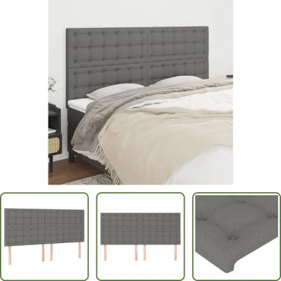 Produktbild von The Living Store Kopfteile 4 Stk. Dunkelgrau 80x5x78/88 cm Stoff