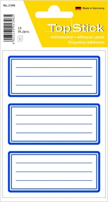 Produktbild von TopStick 1346, gerillte Etikettenrollen – 76 x 35 mm – 5 Rollen – Papier – Matt – Selbstklebende, neutrale Namensetiketten