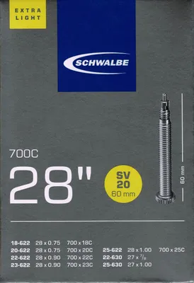 Produktbild von Schwalbe SV 20 Schlauch 28" 18/25-622 Sclaverandventil 60 mm SV20 22/25-630