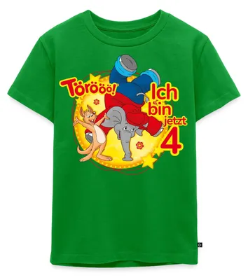 Produktbild von Spreadshirt Benjamin Blümchen Ich Bin Jetzt 4 Kinder Premium T-Shirt, 134/140 (8 Jahre), Grün