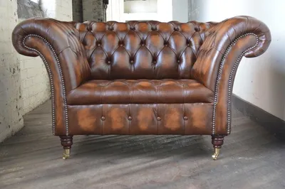 Zdjęcie produktu dla Fotel Chesterfield ze sztucznej skóry Tapicerowane sofy Design Luksusowa kanapa 1-osobowa sofa