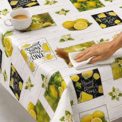 Produktbild von Wachstuchtischdecke Zitrone abwischbar Motiv Zitrone