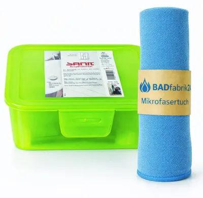 Produktbild von BADfabrik24 Sanit Acryl-Polierset in weiß für Acryl, Keramik und Emaille + Mikrofasertuch
