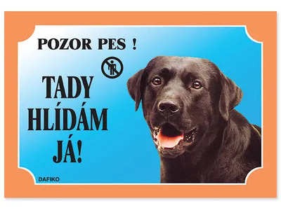 Zdjęcie produktu dla Dafiko Kolorowy znak Uwaga pies, Labrador czarny