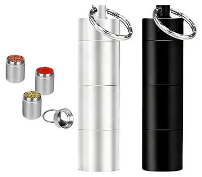 Produktbild von 2 Mini Salzstreuer für unterwegs, Gewürzbehälter für Camping und Reisen