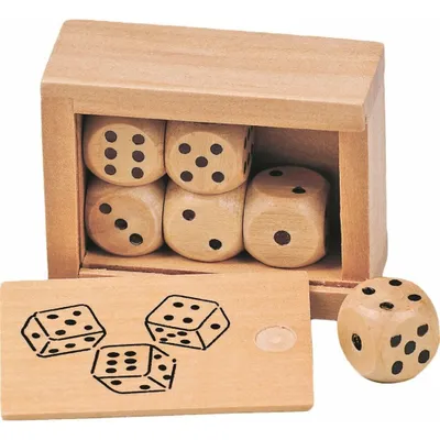 Obrázok produktu pre Krabička na kocky so 6 drevenými kockami
