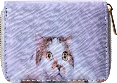 Produktbild von Clayre & Eef Brieftasche 11x9 cm Weiß Kunststoff Katze