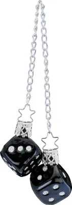 Produktbild von Christbaumschmuck Glas Würfel 3cm Schwarz / Silber