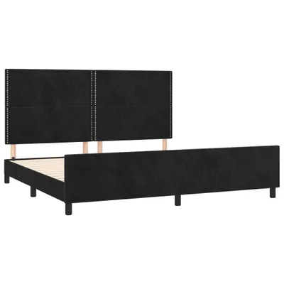 Obrázek produktu pro Rám postele bez matrace černý 200 x 200 cm samet