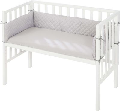 roba Beistellbett 2in1, weiß, ‚roba Style‘, für alle Elternbetthöhen, inklusive Matratze, Nestchen und Barriere