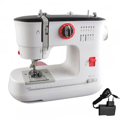 Mini-Nähmaschine, 12 Stiche, Freiarmsystem, LED-Licht, Fußpedal