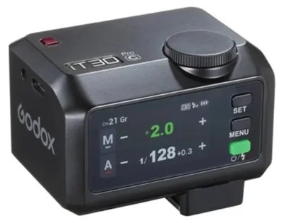 Produktbild von Godox iT30Pro, 1,5 s, Drahtlose Verbindung, 32 Kanäle, 120 g, Kompaktes Blitzlicht
