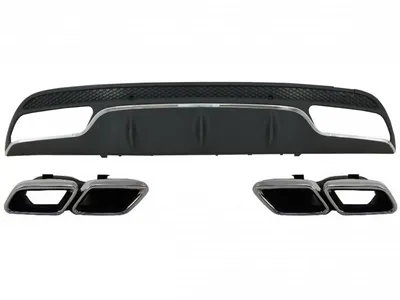 Produktbild von Diffusor für Mercedes C W205 S205 14-20 C63 Look Auspuff Tipps zum Sport Paket