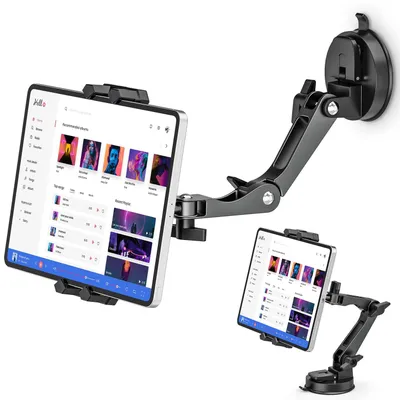 Obrázek produktu pro Držák na tablet do auta - Držák na telefon do auta - Přísavka - Otočný o 360°