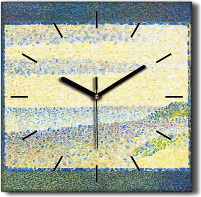 Produktbild von Coloray Hodiny Unikátní 30x30 cm  Tiché hodiny Pro obývací pokoj a kuchyň Nástěnné hodiny Plátno Černé ručičky hodin - přímořská krajina