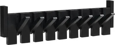 Immagine prodotto di Home Deluxe Appendiabiti PORTE - 56 x 3,5 x 15 cm, Nero| In legno di gomma | pannello con ganci, appendiabiti da parete, ganci per cappotti