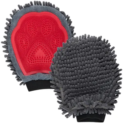 Productafbeelding van Dirt Devil verzorgingshandschoen voor honden en katten, 2-in-1: borstel en washandschoen voor de vacht