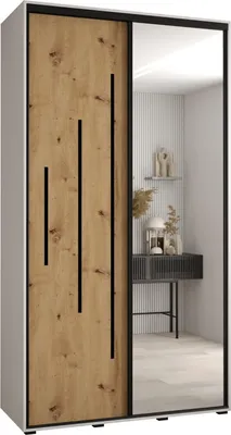 Produktbild von MEBLE KRYSPOL Davos 13 Schrank, zwei Türen - 235,2x130x60 cm - Weiß Artisan Schwarz