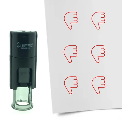 Produktbild von CombiCraft Selbstfärbender Stempel 'Daumen runter' in der Farbe Rot, Ø10mm