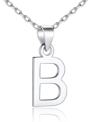 Productafbeelding van Halsketting van zilver (925) met initialen, alfabet, dames, letter B