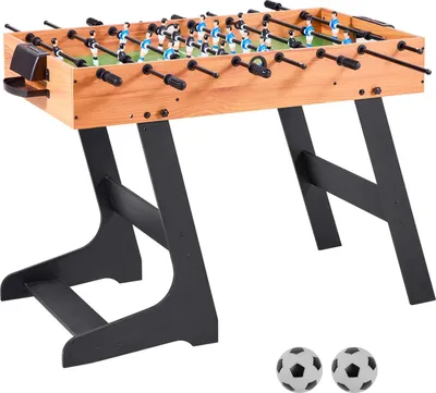 Produktbild von VEVOR klappbarer Tischfußballtisch in Standardgröße (1065 x 605 x 810 mm), faltbarer Indoor-Kickertisch für Zuhause, Familie und Spielzimmer, Set inkl. 2 Bällen leicht zu lagern Spieltisch