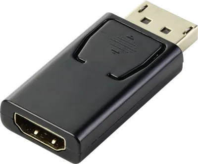 Produktbild von Renkforce RF-5506962 DisplayPort / HDMI Adapter [1x DisplayPort Stecker - 1x HDMI-Buchse] Schwarz vergoldete Steckkonta