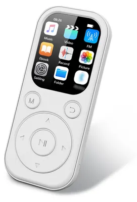 Obrázok produktu pre 64GB MP3 prehrávač Bluetooth5.4 ▏MP4 prehrávač ▏Diktafón ▏FM rádio ▏Prehrávanie videa ▏Čítačka kníh ▏1,8″ obrazovka ▏bezstratový zvuk, biela farba