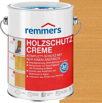 Zdjęcie produktu dla Remmers Wood Preservative Cream 2715 Light Oak 2,5 litra do ochrony i wykańczania drewna na zewnątrz budynków