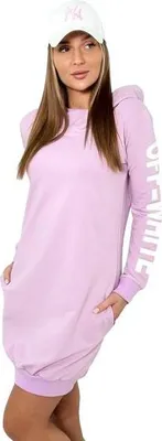 Produktbild von Off White Damen Kleid lila mit Kapuze und Taschen, Baumwolle, Elasthan, Gesamtlänge 90 cm