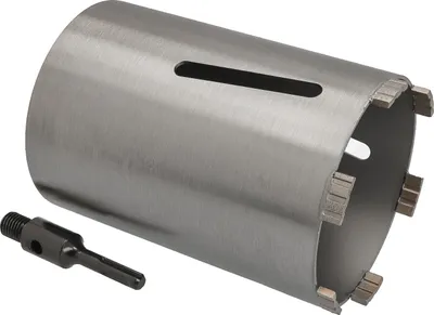 Produktbild von Diamantbohrkrone Ø 132 mm Nutzlänge 180 mm mit SDS+-Aufnahme 100 mm Segmenthöhe 10 mm Diamant Bohrkrone Trockenbohrkrone Kernbohrer Betonbohrkrone Kernbohrkrone BTEC
