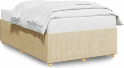 Produktbild von vidaXL Bettgestell ohne Matratze Creme 120x190 cm Stoff