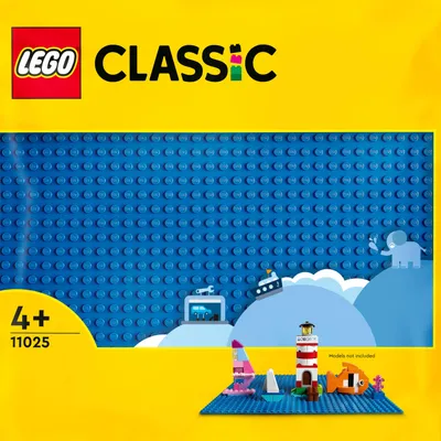 Produktbild von LEGO 11025 Classic Blaue Bauplatte, quadratische Grundplatte mit 32x32 Noppen als Basis für LEGO Sets, Konstruktionsspielzeug für Kinder