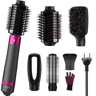 Produktbild von Kompaktes Haartrockner-Set, 5 IN 1 Warmluftbürste mit flexiblen Stufen