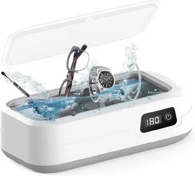 Productafbeelding van Famanu ultrasoon reinigingsapparaat, 600 ml, met digitaal display - geschikt voor brillen, horloges, sieraden en kunstgebitten
