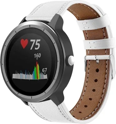 Produktbild von Strap-it Garmin Vivoactive 3 Armband Leder (Weiß)