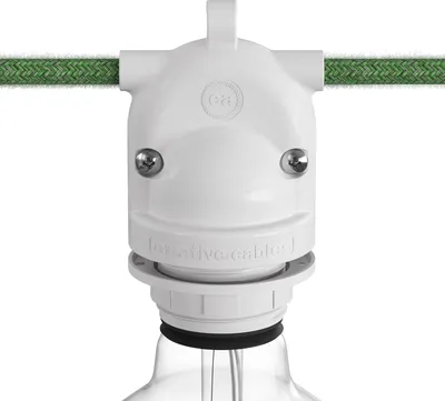 Immagine prodotto di Creative-Cables Eiva-2, portalampada per Esterno a Doppia Uscita IP65 Attacco E27 - Bianco