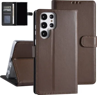 Produktbild von Samsung Galaxy S22 Ultra Book type Case - Card holder - Magnetic closure - Brown