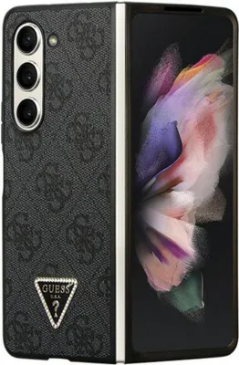 Obrázok produktu pre Guess 4GPolyuretánLeder Triangle Back Cover für Samsung Galaxy Z Fold 5 Schwarz