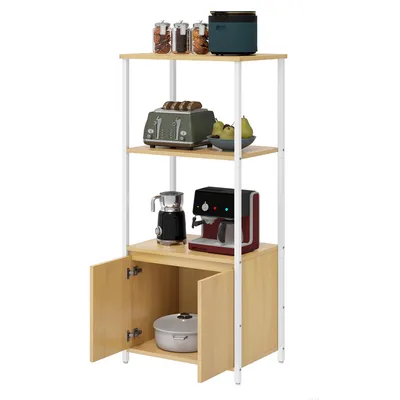 Produktbild von YITAHOME Küchenregal mit Steckdosen, kaffeebar arbeitsplatte, Standregal mit 1 schubladen, Mikrowellenregal, 75x40x170 cm, Weiß