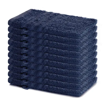 Produktbild von Lavea® 10er Set Waschhandschuh 15x21 cm – Waschhandschuhe aus 100% Baumwolle, weicher Frottee Waschlappen, – Frottierserie Elena – Navy