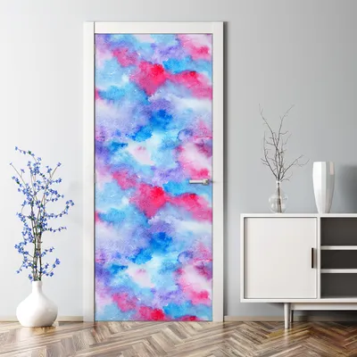 Produktbild von Dekorative Abnehmbarer Wandsticker Türtapete selbstklebend Klebefolie Abstrakte Wolken 85 x 200 cm