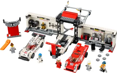 Produktbild von LEGO® Speed Champions Porsche 919 Hybrid and 917K Pit Lane 75876
